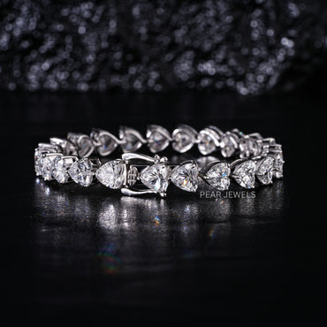 0.8ct Heart Shape Tennis Labgrown Diamond Bracelet - PearJewels Australia