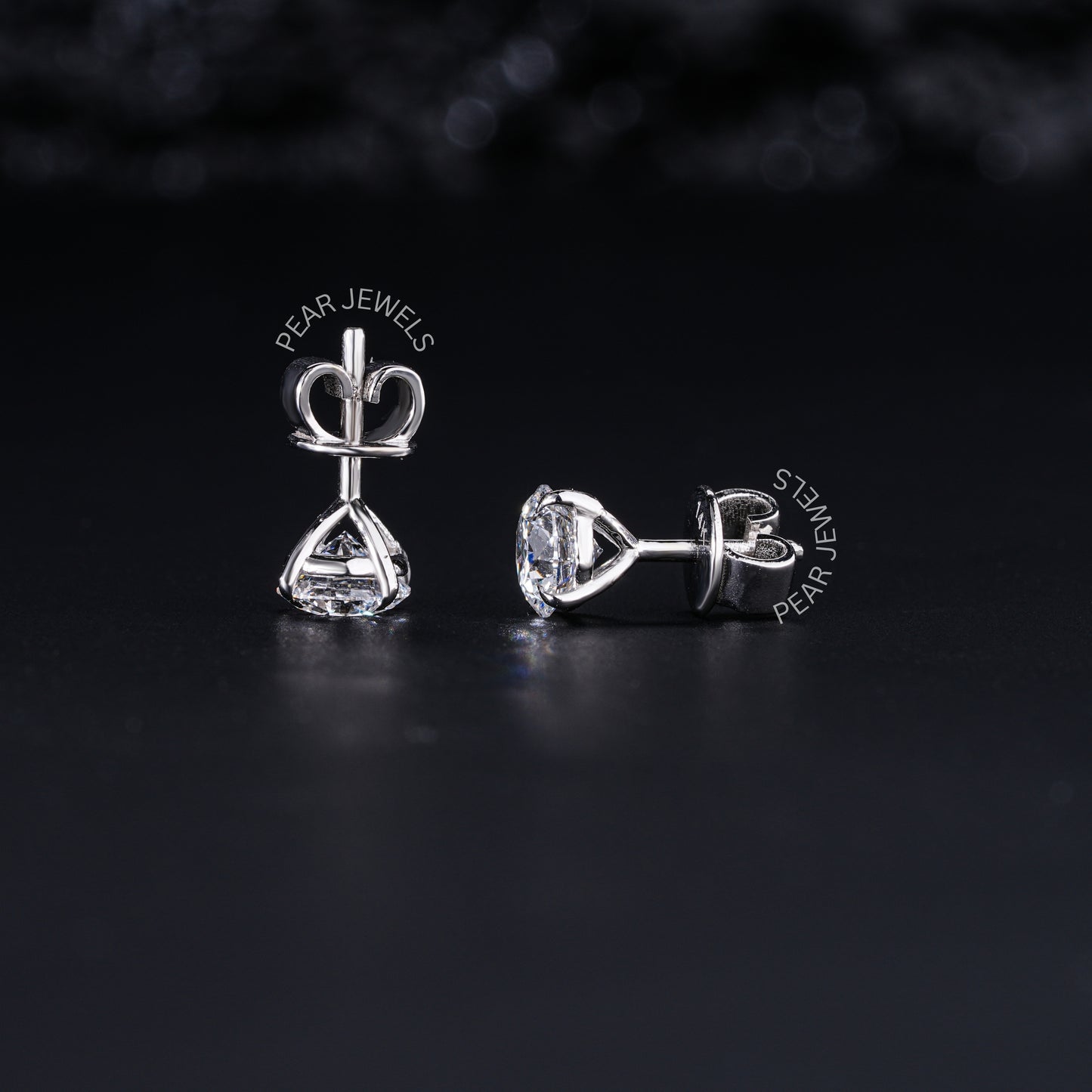 0.5Ct Each 4 prongs Labgrown Diamonds Studs - Pear Jewels