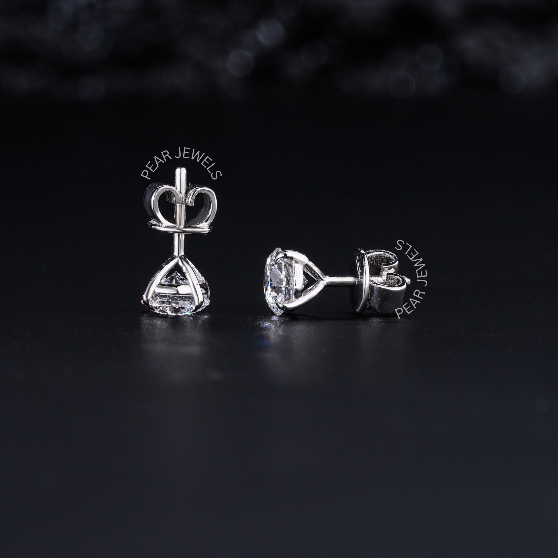 0.5Ct Each 4 prongs Labgrown Diamonds Studs - Pear Jewels