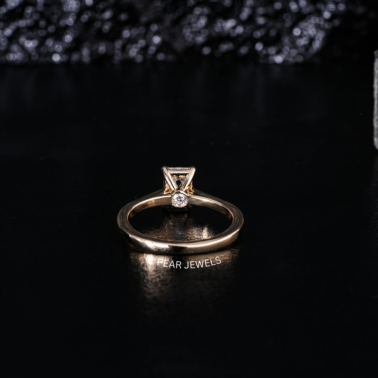 1.5ct Emerald Solitaire Labgrown Diamond Ring - Pear Jewels