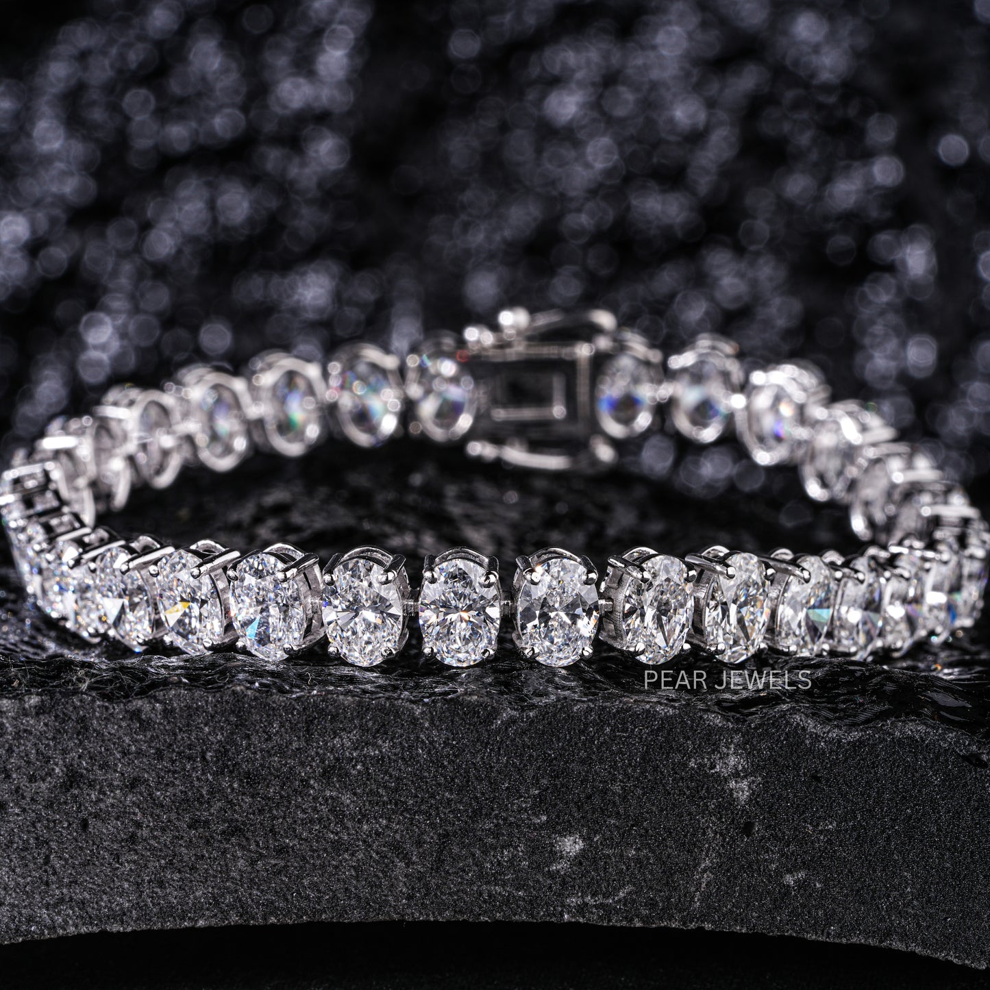 Oval 0.7ct each Tennis Labgrown Diamond Bracelet - Pear Jewels