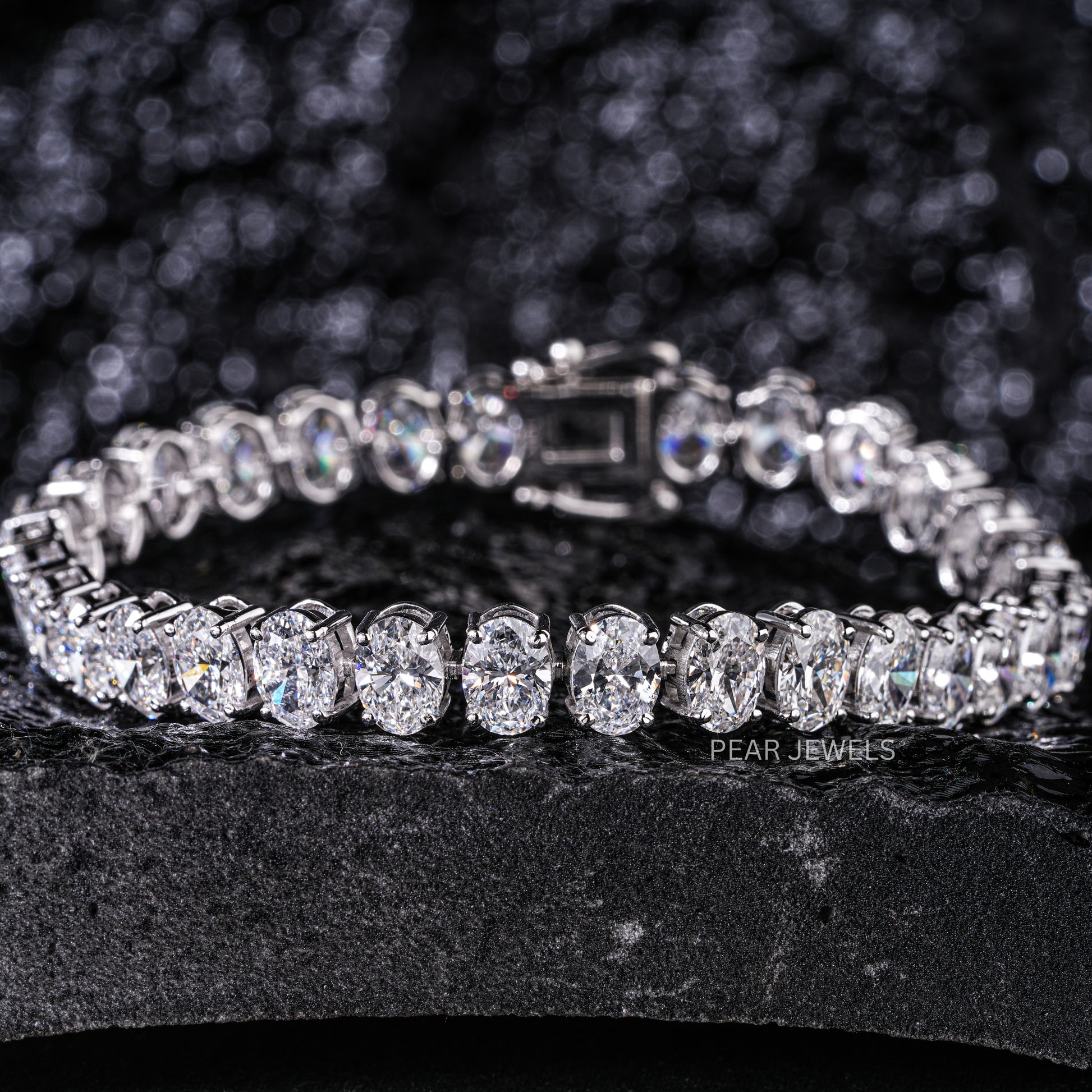 Oval 0.7ct each Tennis Labgrown Diamond Bracelet - Pear Jewels