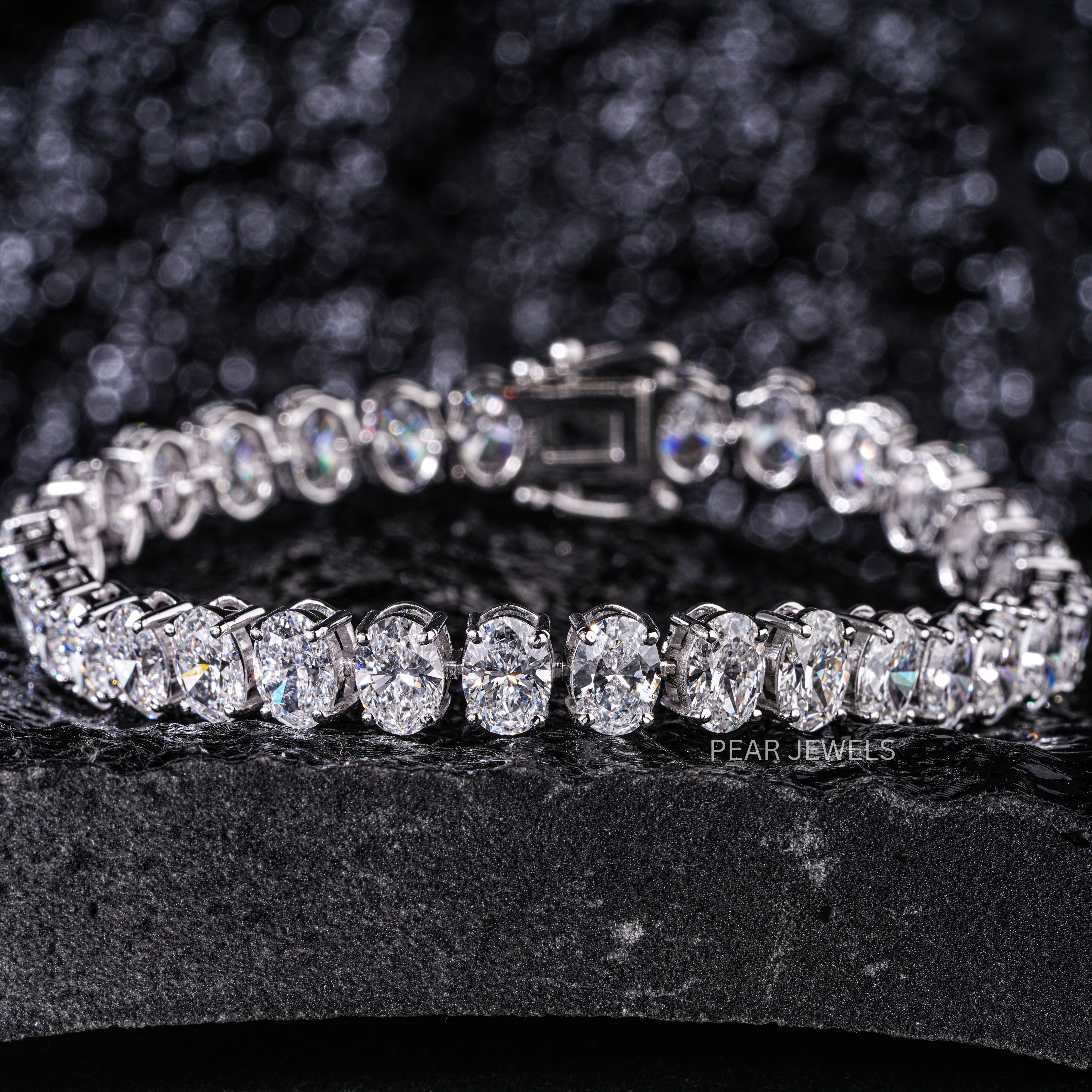 Oval 0.7ct each Tennis Labgrown Diamond Bracelet - Pear Jewels
