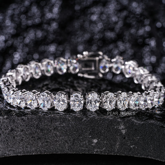Oval 0.7ct each Tennis Labgrown Diamond Bracelet - Pear Jewels