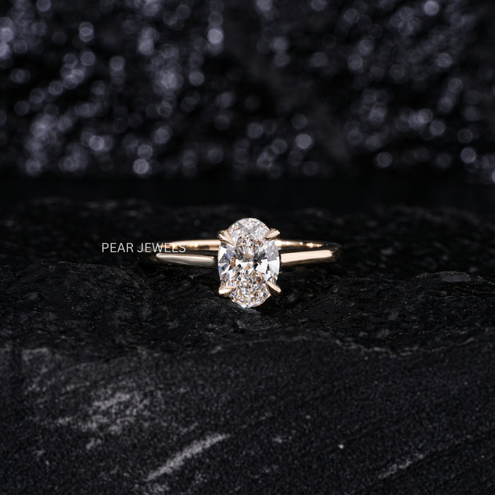 1.25CT Oval Solitaire Lab-Grown Diamond Engagement Ring