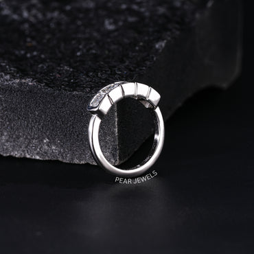 5 Stone Asscher Pinky Labgrown Diamond Ring - Pear Jewels