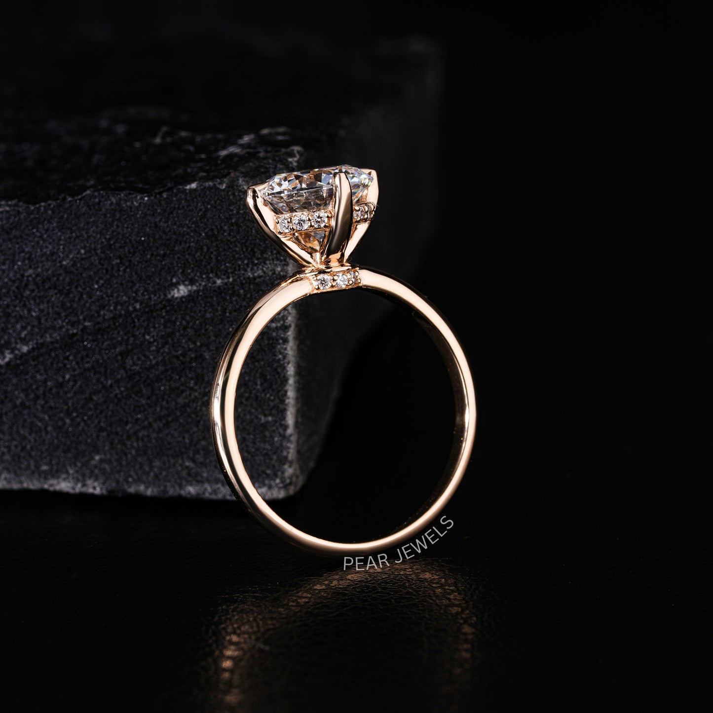 2.00CT Round Halo Labgrown Diamond Engagement Ring - Pear Jewels