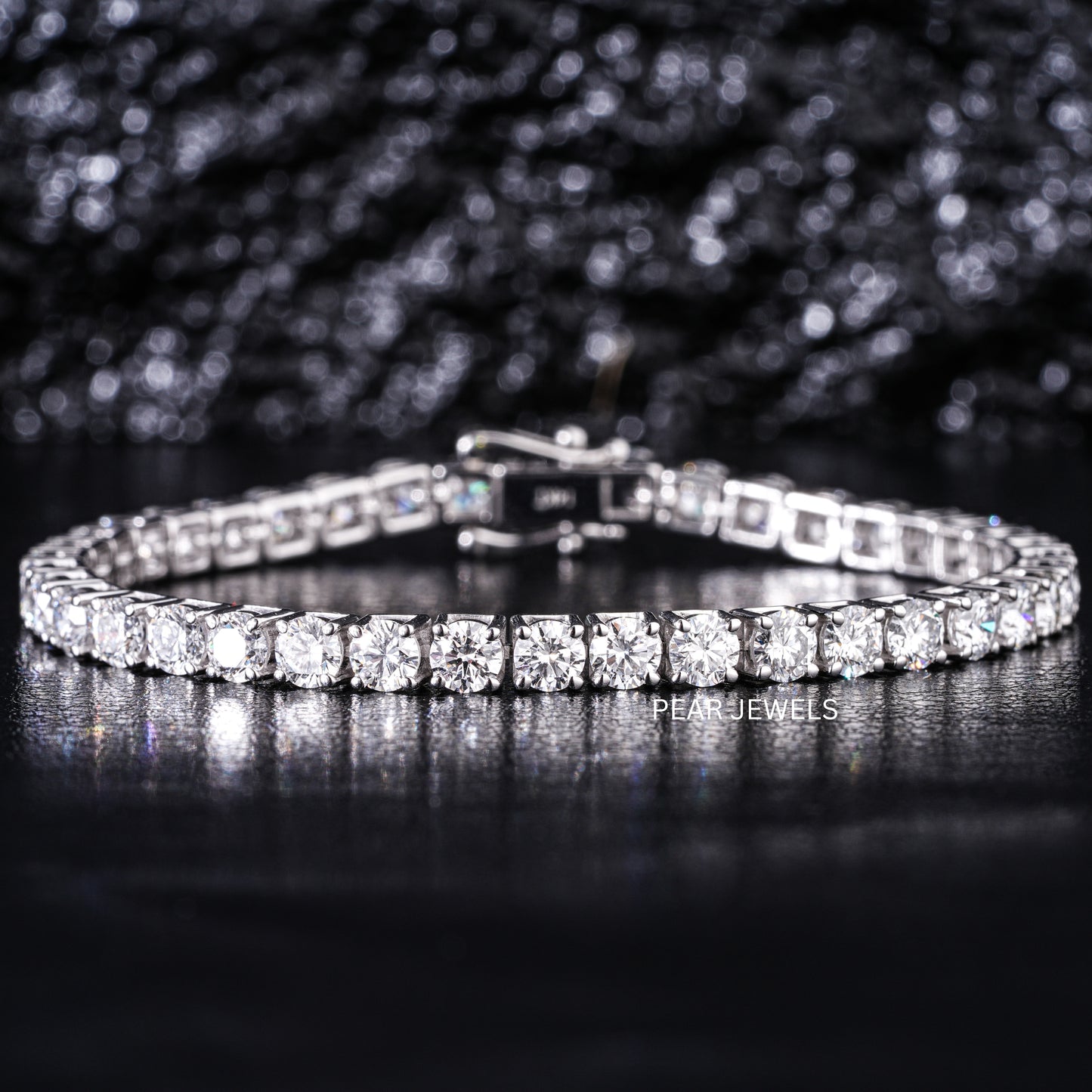 Round 4mm Tennis Labgrown Diamond Bracelet - Pear Jewels
