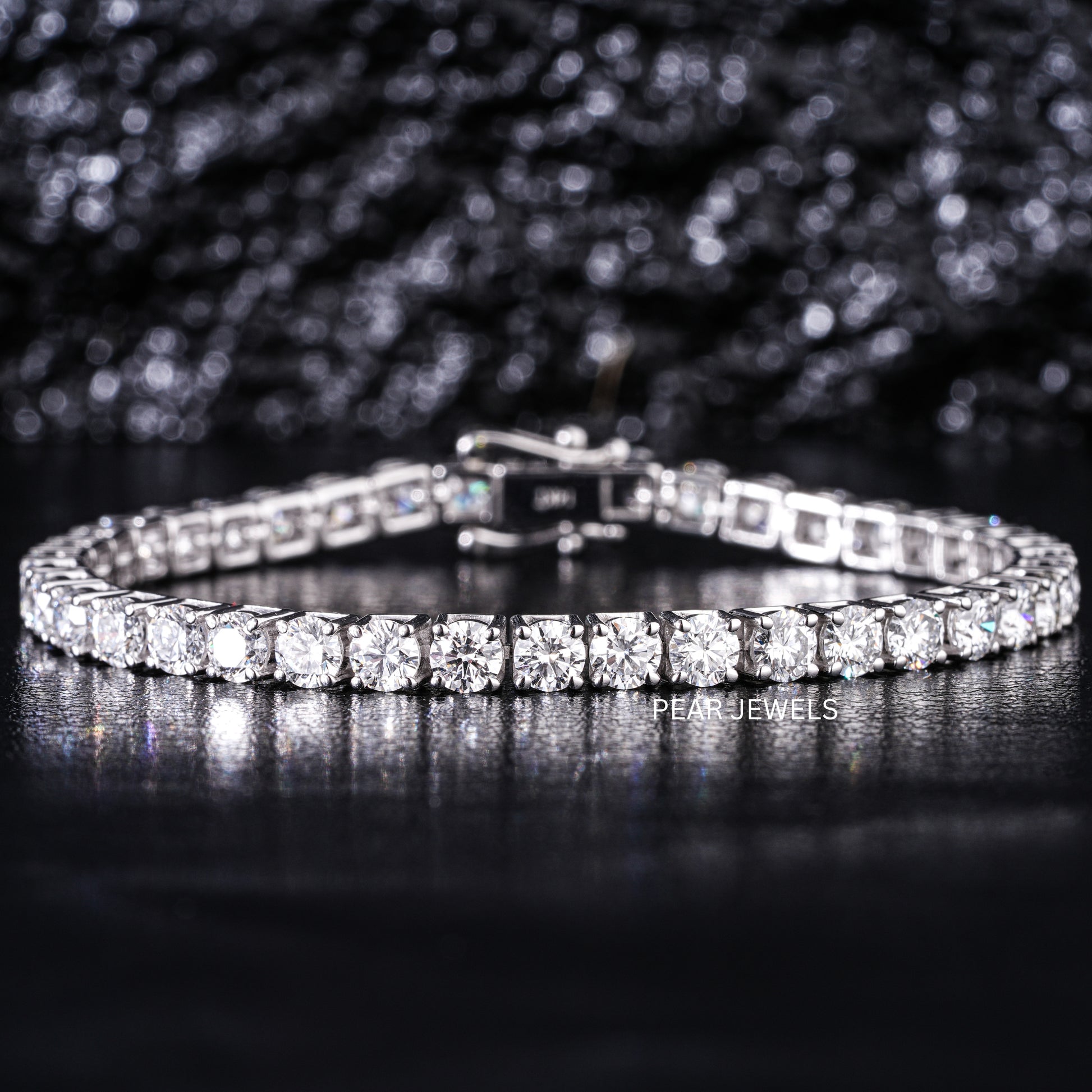 Round 4mm Tennis Labgrown Diamond Bracelet - Pear Jewels