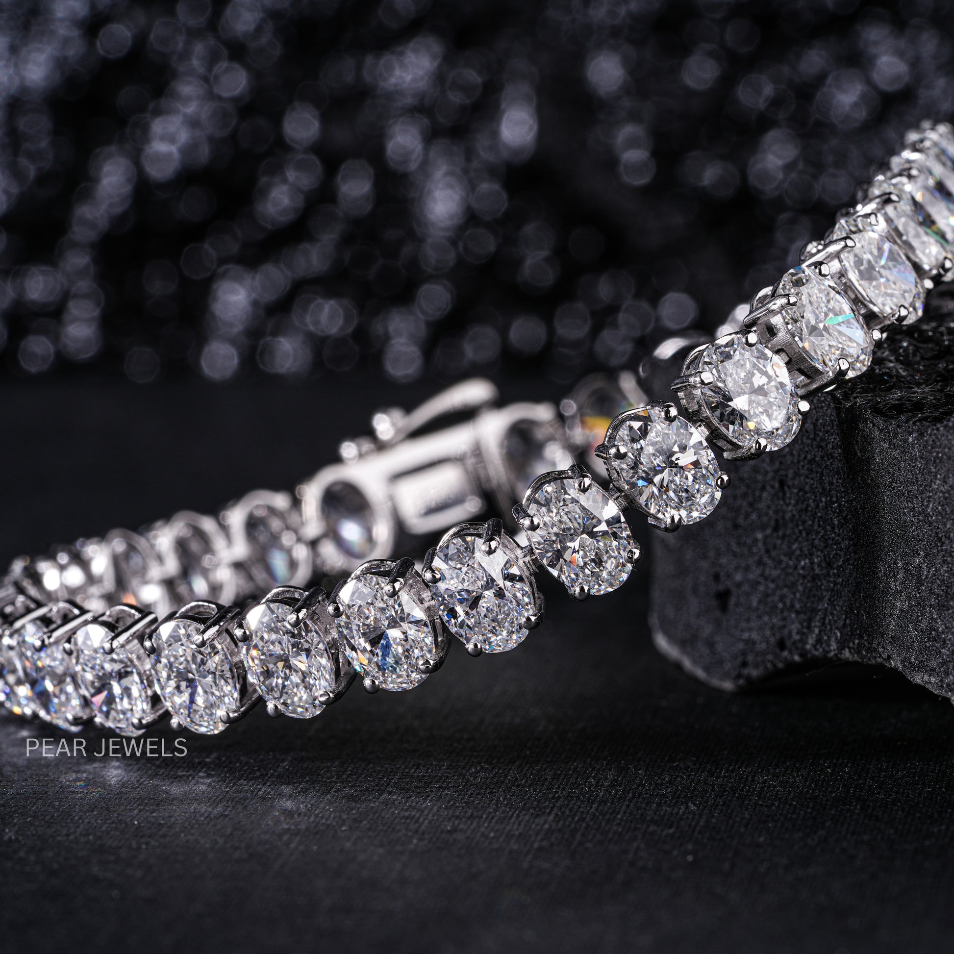 Oval 0.7ct each Tennis Labgrown Diamond Bracelet - Pear Jewels