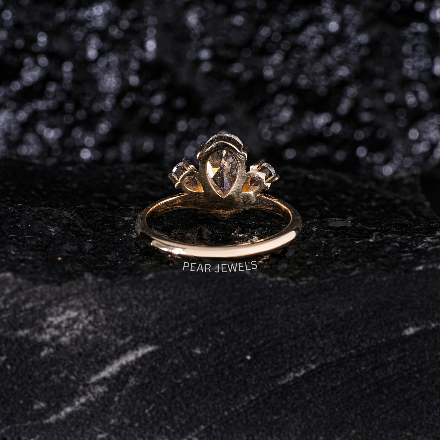 1.0Ct Pear Three Stone Fancy Labgrown Diamond Ring - Pear Jewels