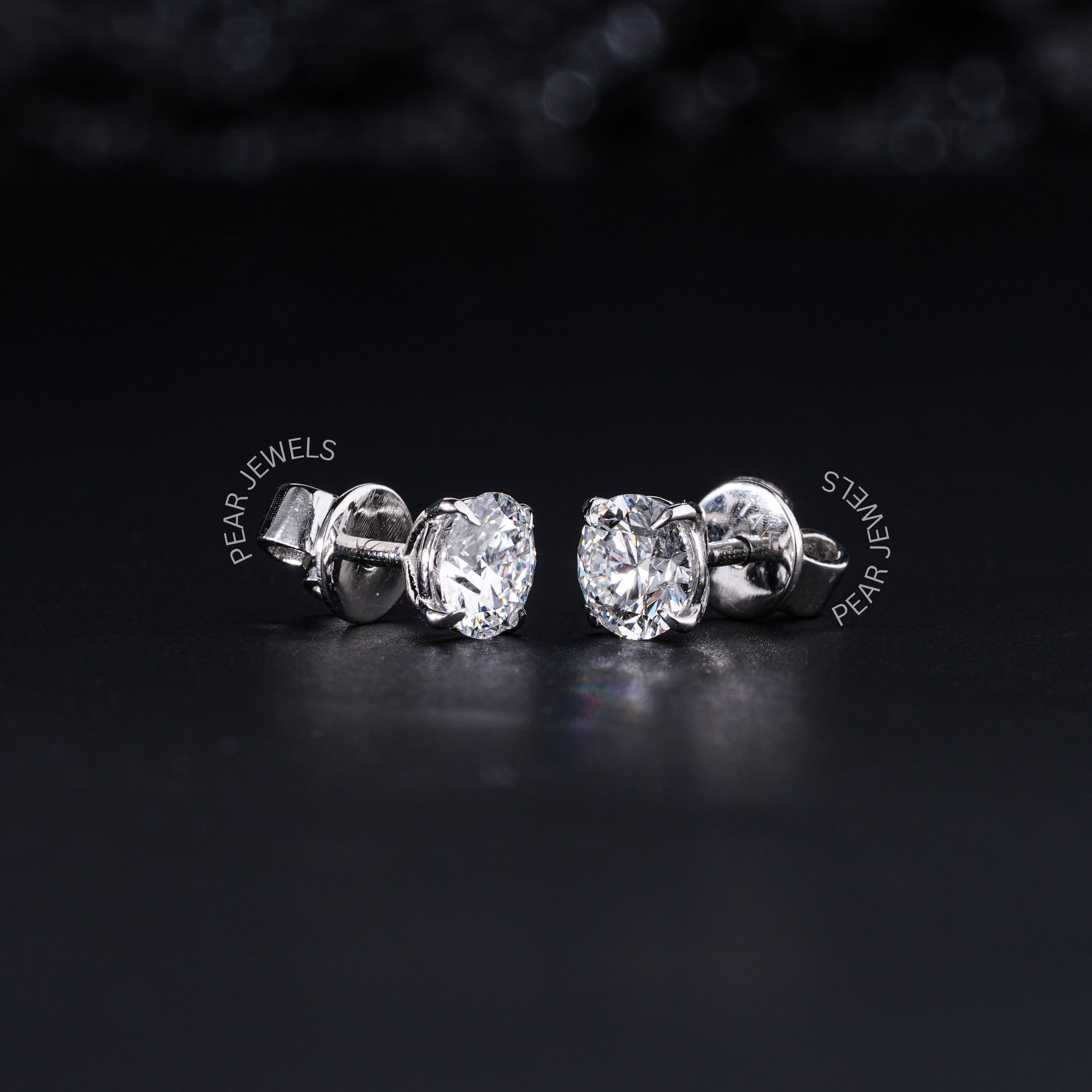 0.5Ct Each 4 prongs Labgrown Diamonds Studs - Pear Jewels