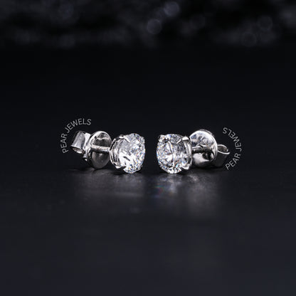 0.5Ct Each 4 prongs Labgrown Diamonds Studs - Pear Jewels
