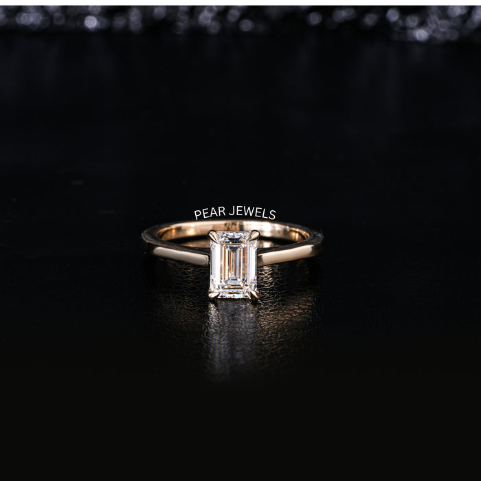 1.50CT Emerald-Cut Solitaire Lab-Grown Diamond Engagement Ring