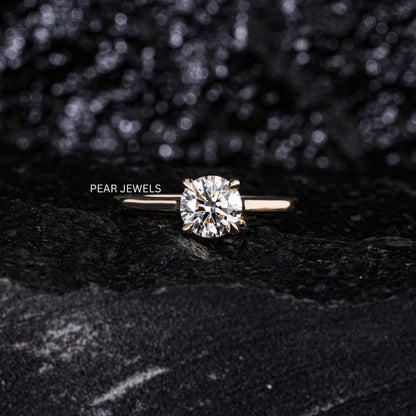 1.2Ct Round Solitaire Labgrown Diamond Engagement Ring - Pear Jewels