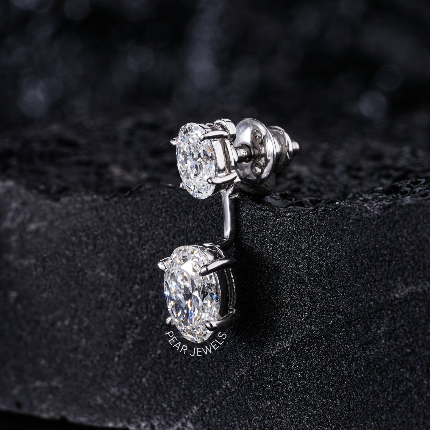 1.0ct + 0.5ct Two in one Oval Labgrown Diamond Studs - Pear Jewels