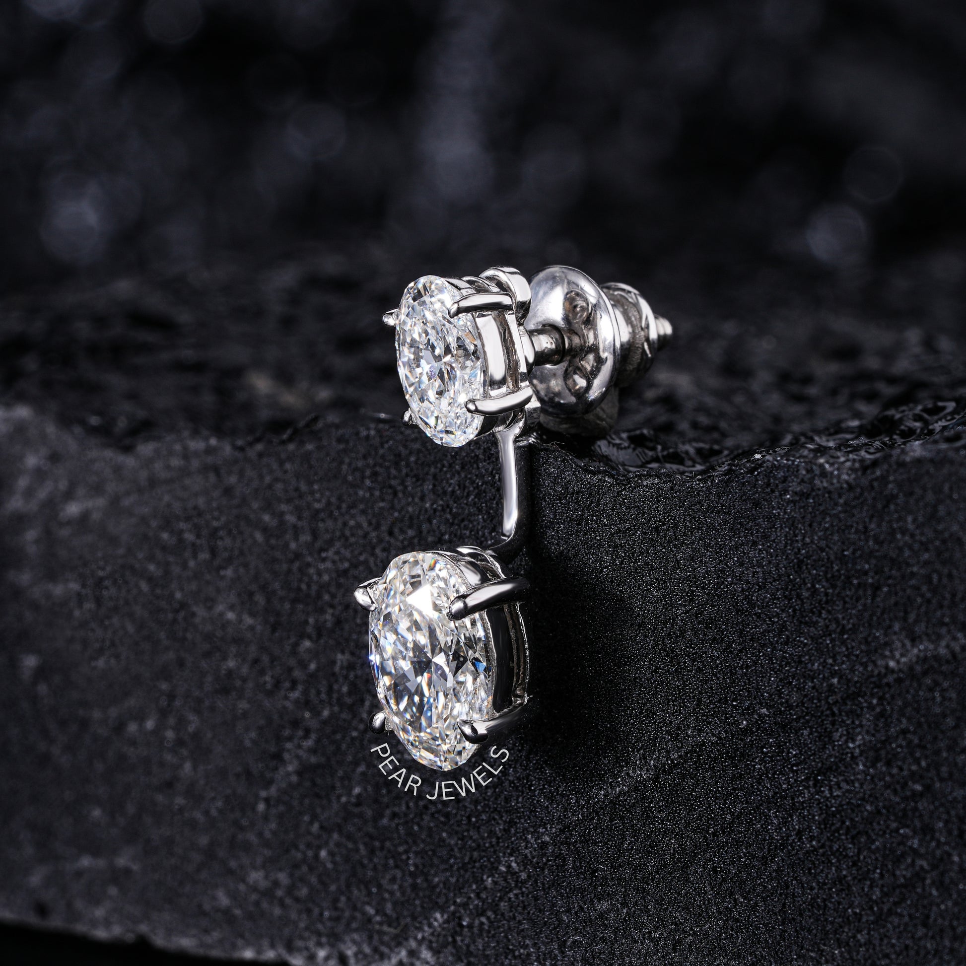 1.0ct + 0.5ct Two in one Oval Labgrown Diamond Studs - Pear Jewels