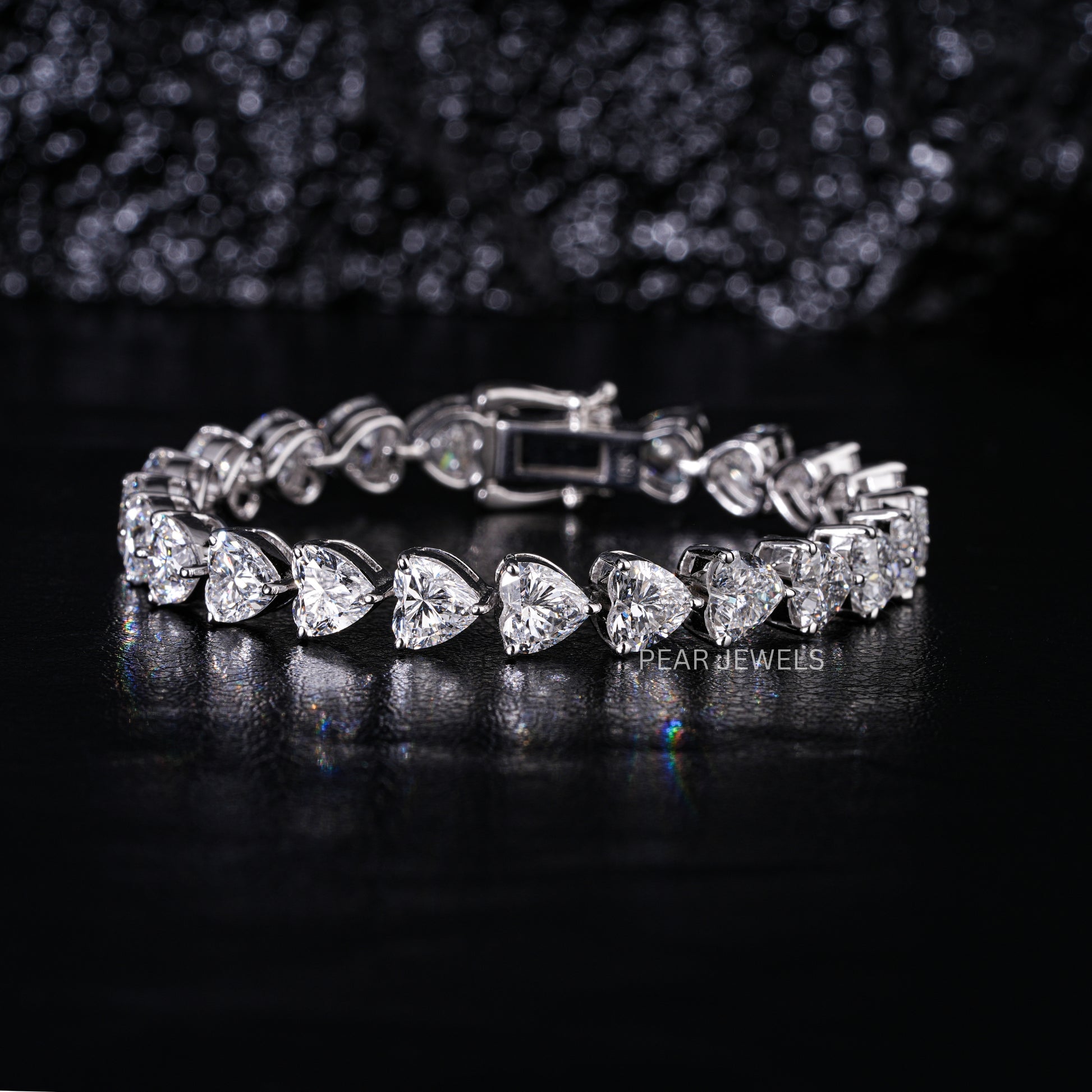 0.8ct Heart Shape Tennis Labgrown Diamond Bracelet - PearJewels Australia