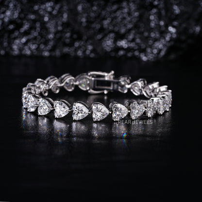 0.8ct Heart Shape Tennis Labgrown Diamond Bracelet - PearJewels Australia