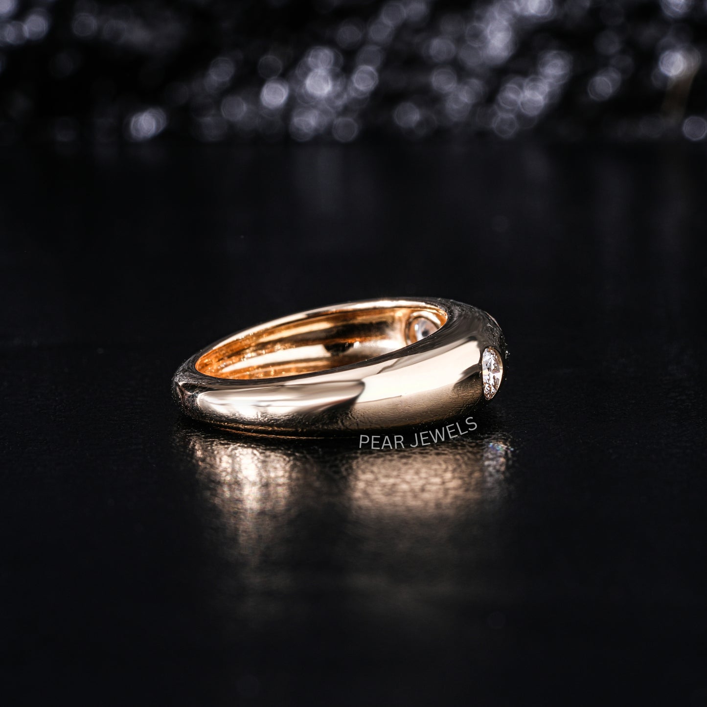 Antique Three Stone 0.5ct Center stone Labgrown Diamond Ring - Pear Jewels