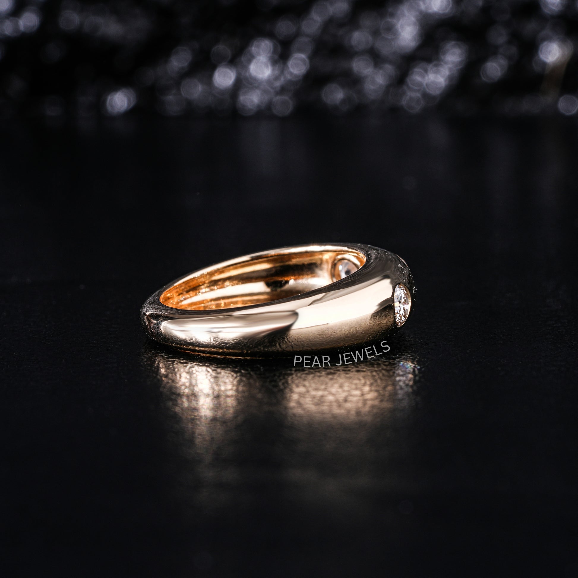 Antique Three Stone 0.5ct Center stone Labgrown Diamond Ring - Pear Jewels