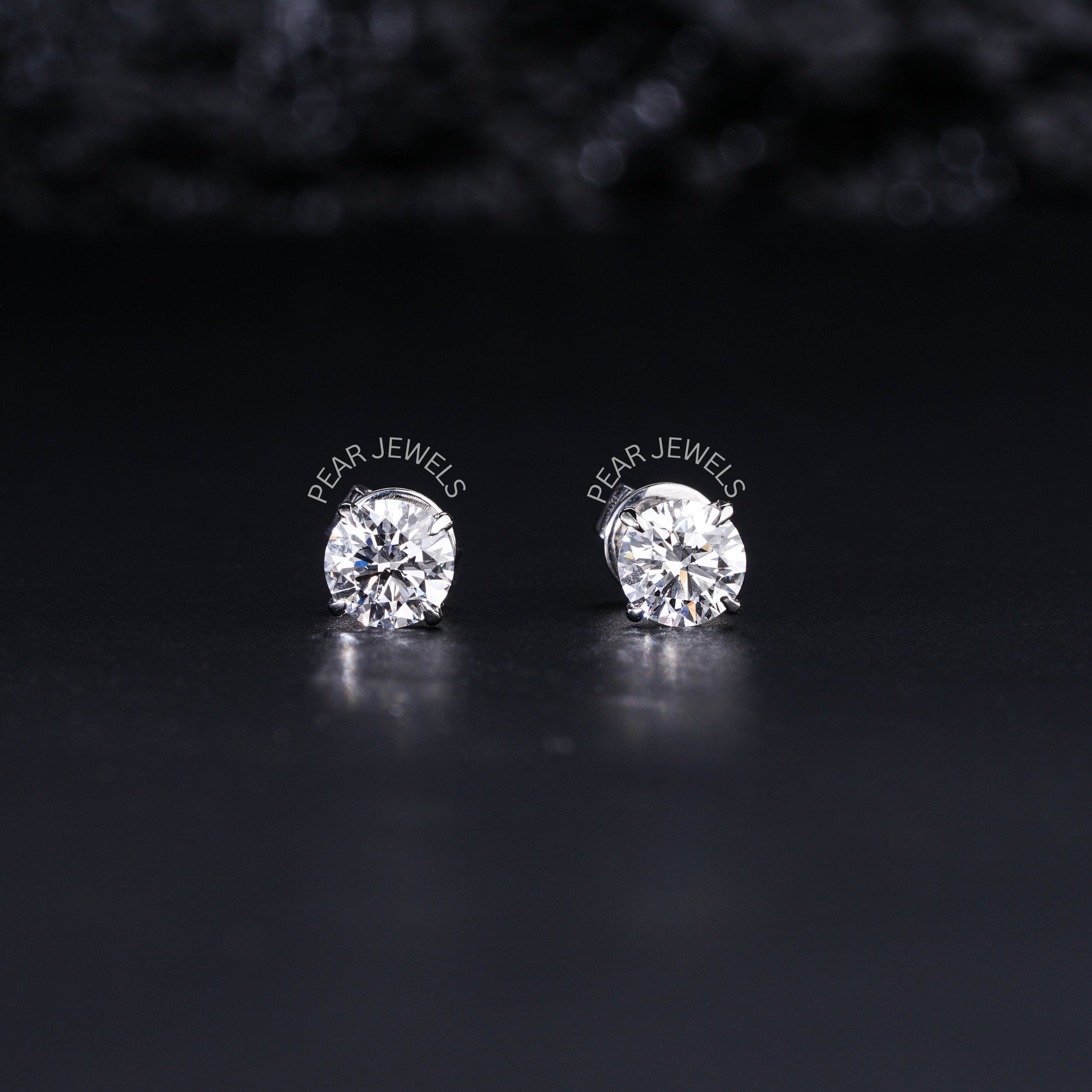 0.5Ct Each 4 prongs Labgrown Diamonds Studs - Pear Jewels
