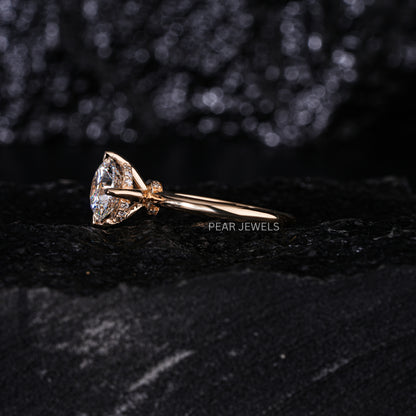 2.00CT Round Halo Labgrown Diamond Engagement Ring - Pear Jewels