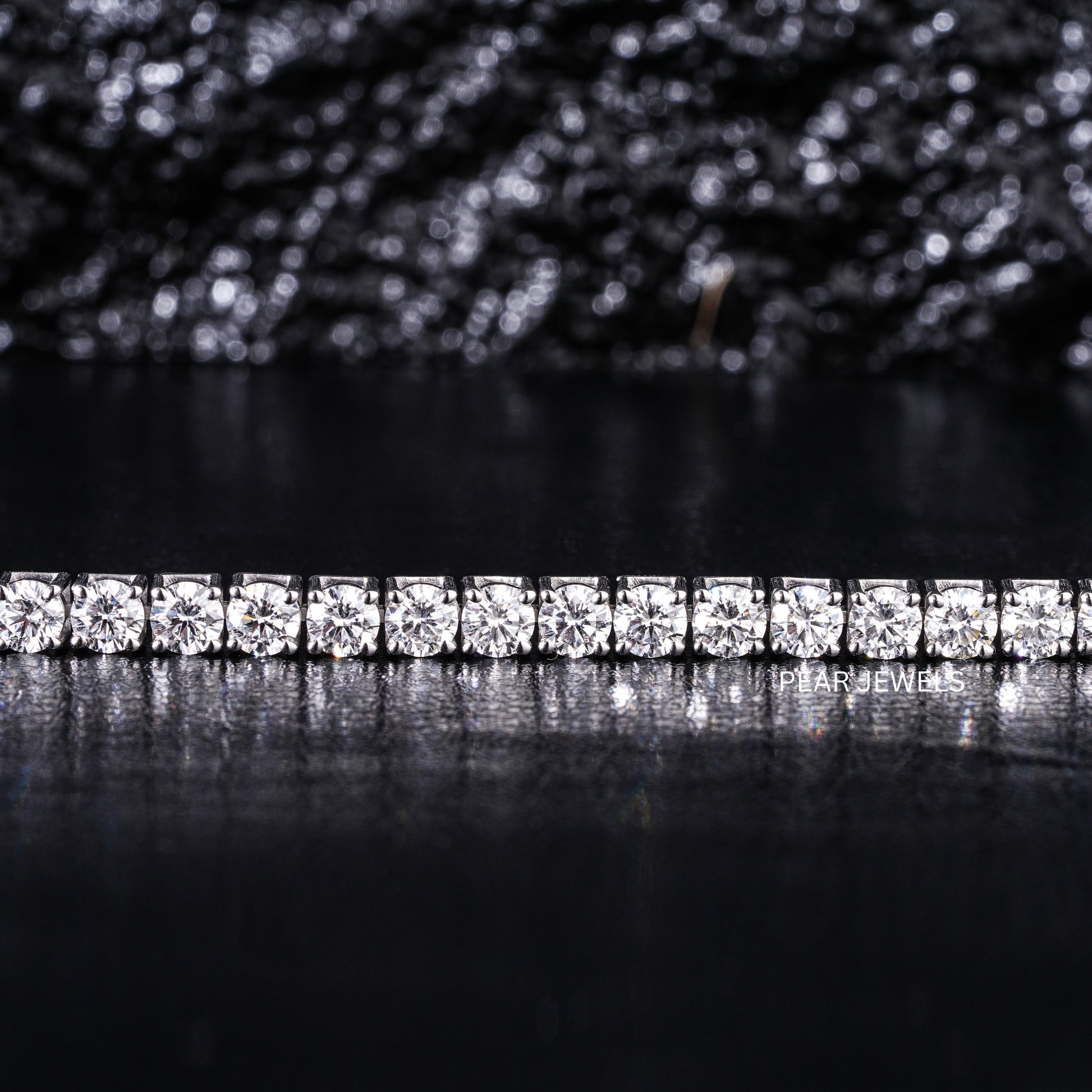 Round 4mm Tennis Labgrown Diamond Bracelet - Pear Jewels