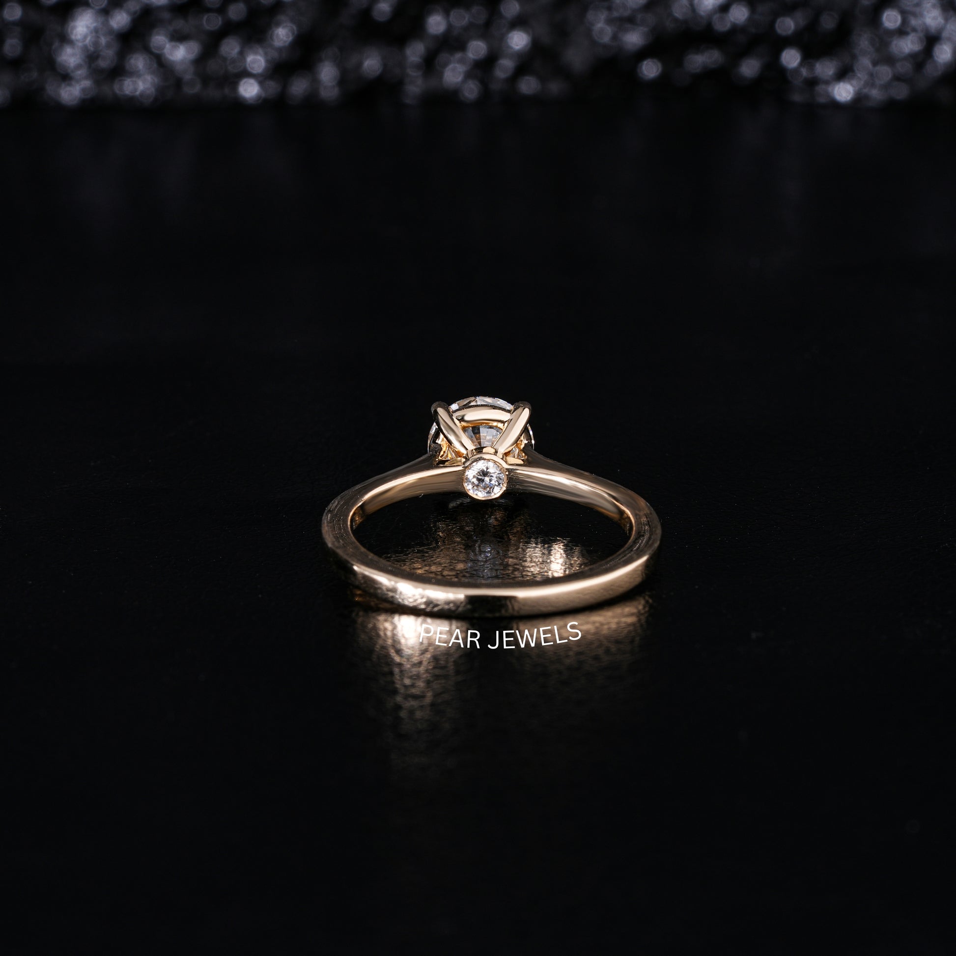 1.2Ct Round Solitaire Labgrown Diamond Engagement Ring - Pear Jewels