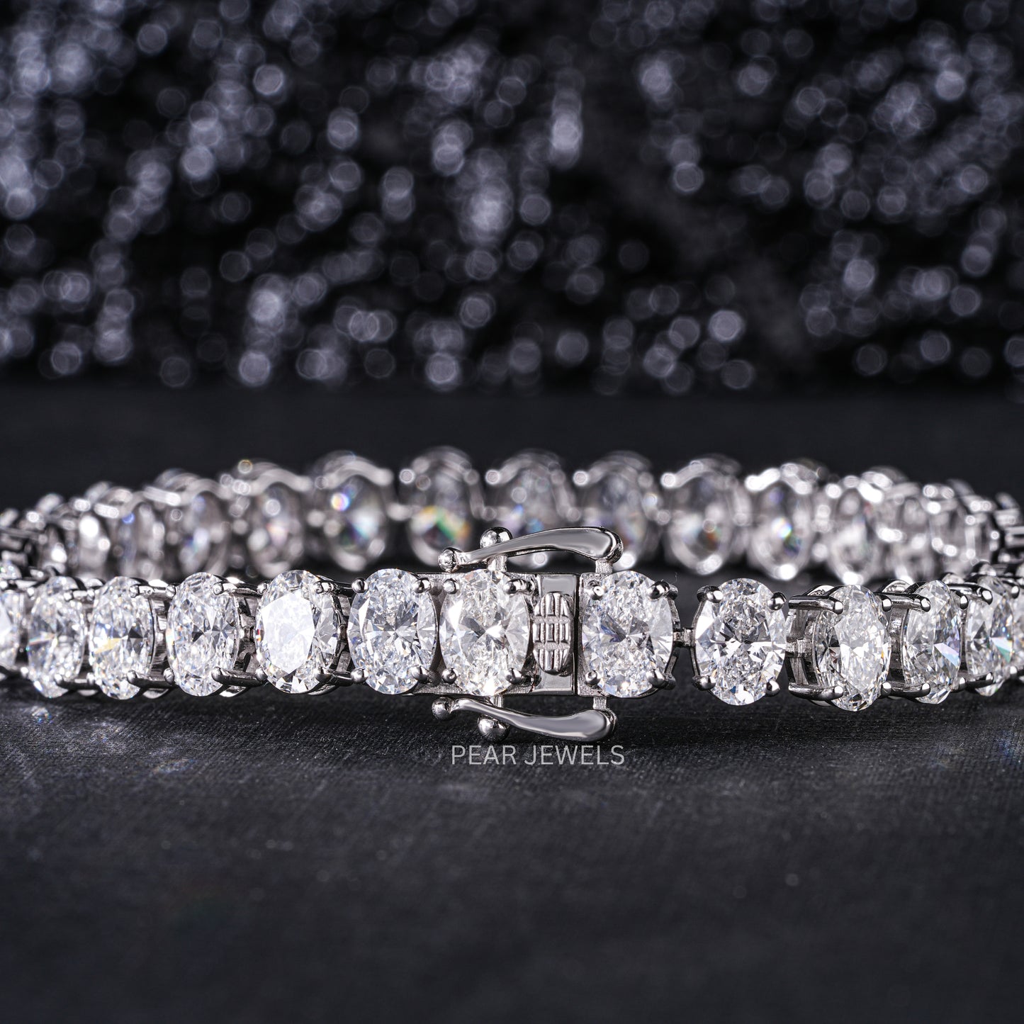 Oval 0.7ct each Tennis Labgrown Diamond Bracelet - Pear Jewels