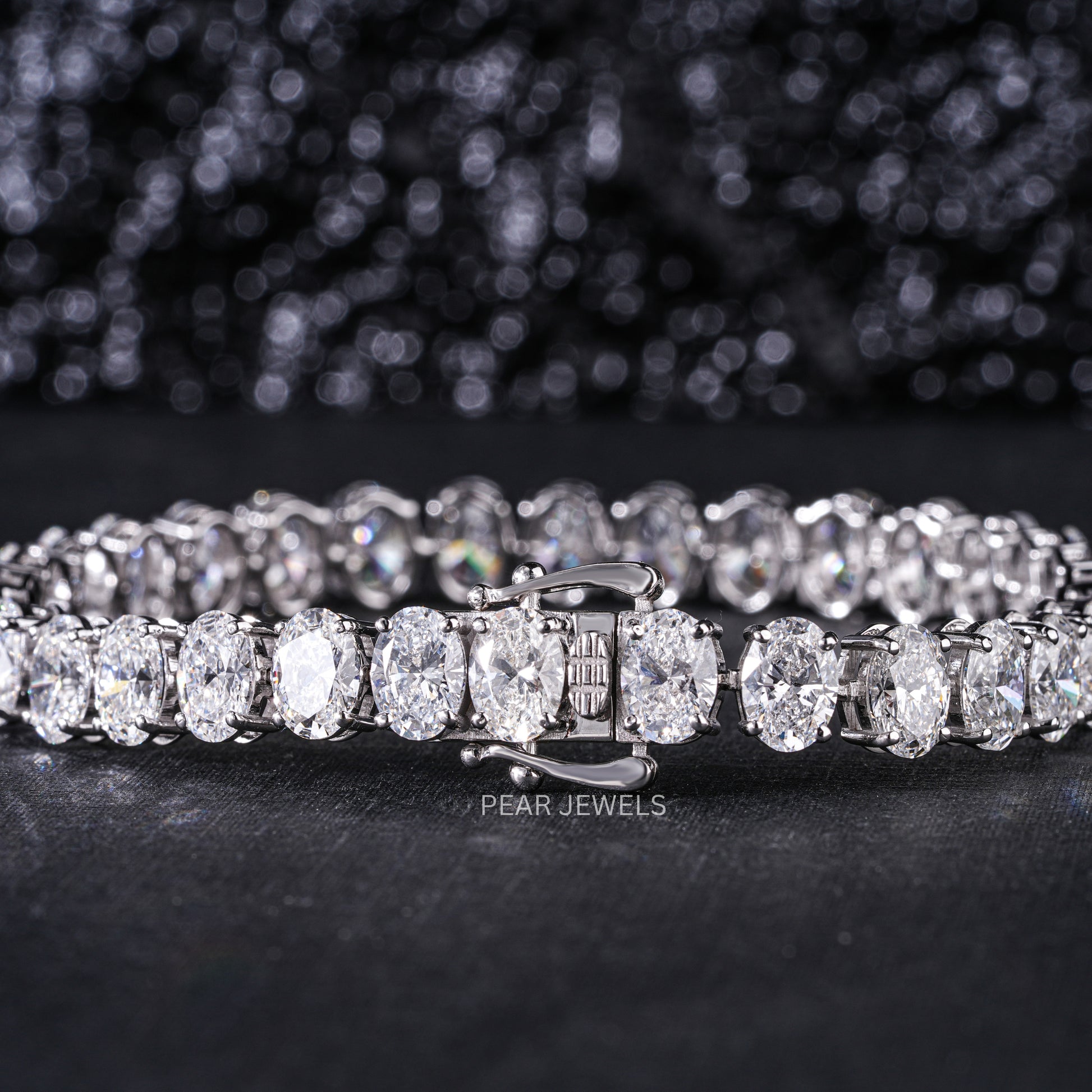 Oval 0.7ct each Tennis Labgrown Diamond Bracelet - Pear Jewels
