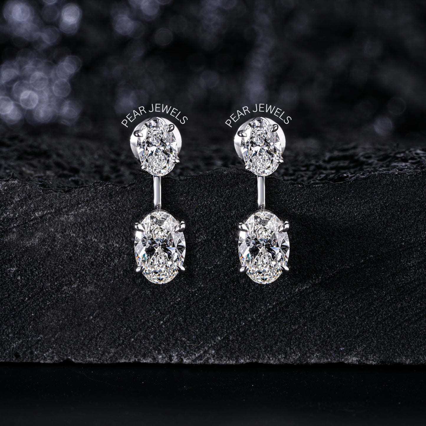 1.0ct + 0.5ct Two in one Oval Labgrown Diamond Studs - Pear Jewels