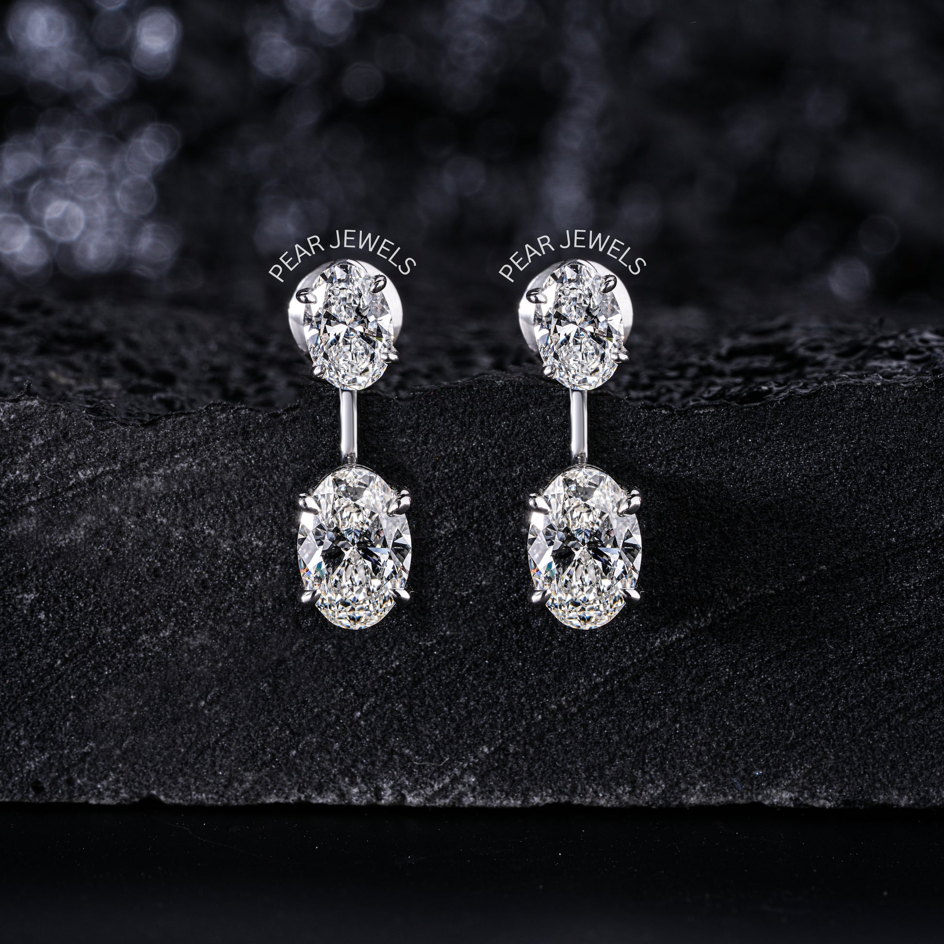 1.0ct + 0.5ct Two in one Oval Labgrown Diamond Studs - Pear Jewels