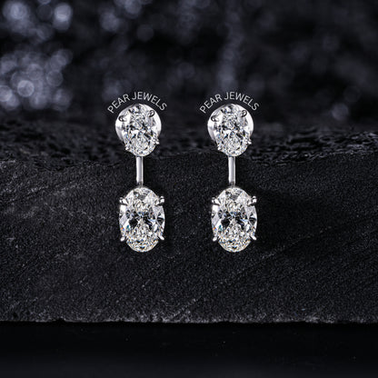 1.0ct + 0.5ct Two in one Oval Labgrown Diamond Studs - Pear Jewels