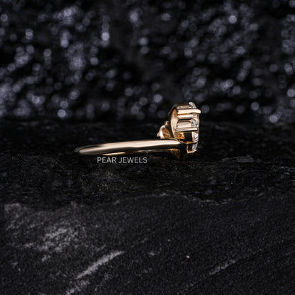 1.0Ct Pear Three Stone Fancy Labgrown Diamond Ring - Pear Jewels