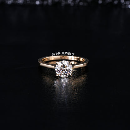 1.2Ct Round Solitaire Labgrown Diamond Engagement Ring - Pear Jewels