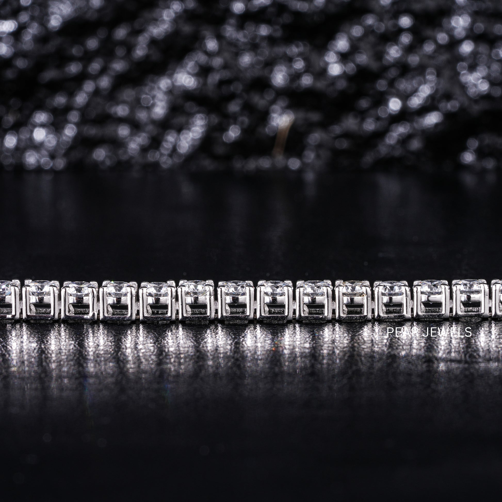 Round 4mm Tennis Labgrown Diamond Bracelet - Pear Jewels