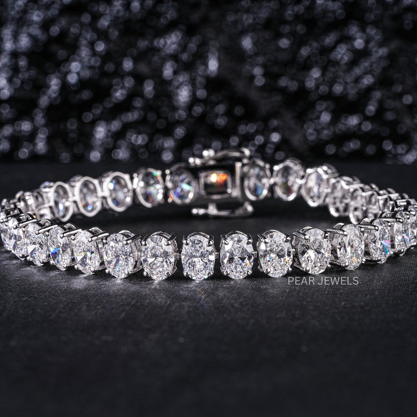 Oval 0.7ct each Tennis Labgrown Diamond Bracelet - Pear Jewels