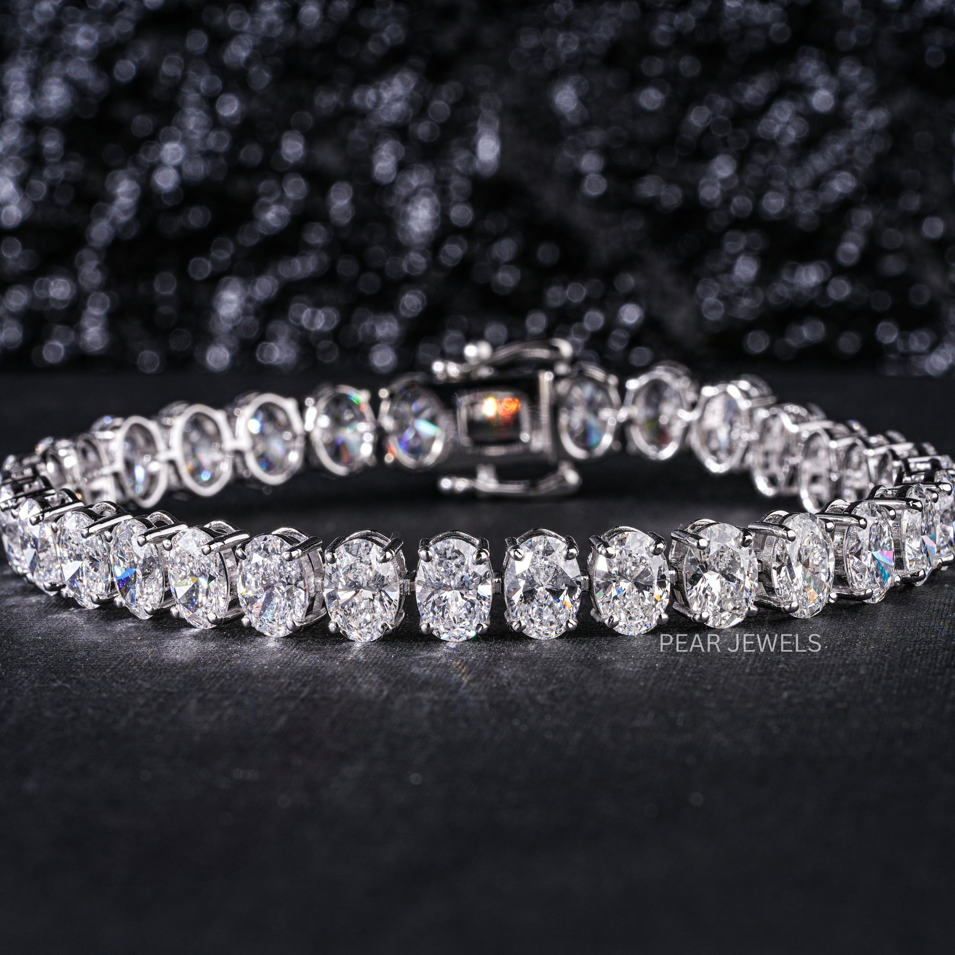 Oval 0.7ct each Tennis Labgrown Diamond Bracelet - Pear Jewels
