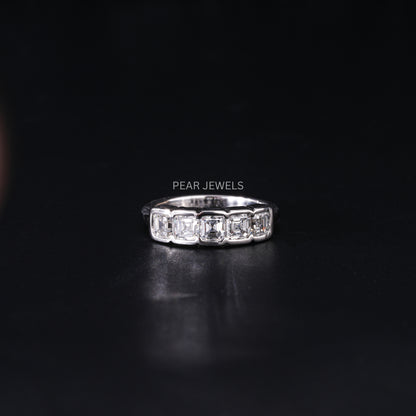 5 Stone Asscher Pinky Labgrown Diamond Ring - Pear Jewels