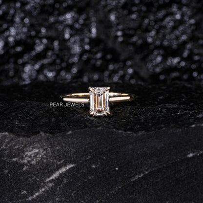 1.5ct Emerald Solitaire Labgrown Diamond Ring - Pear Jewels