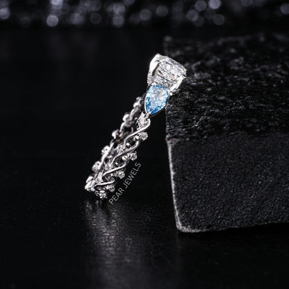 1.00Ct Cushion & Pear Fancy Labgrown Diamond Ring - Pear Jewels