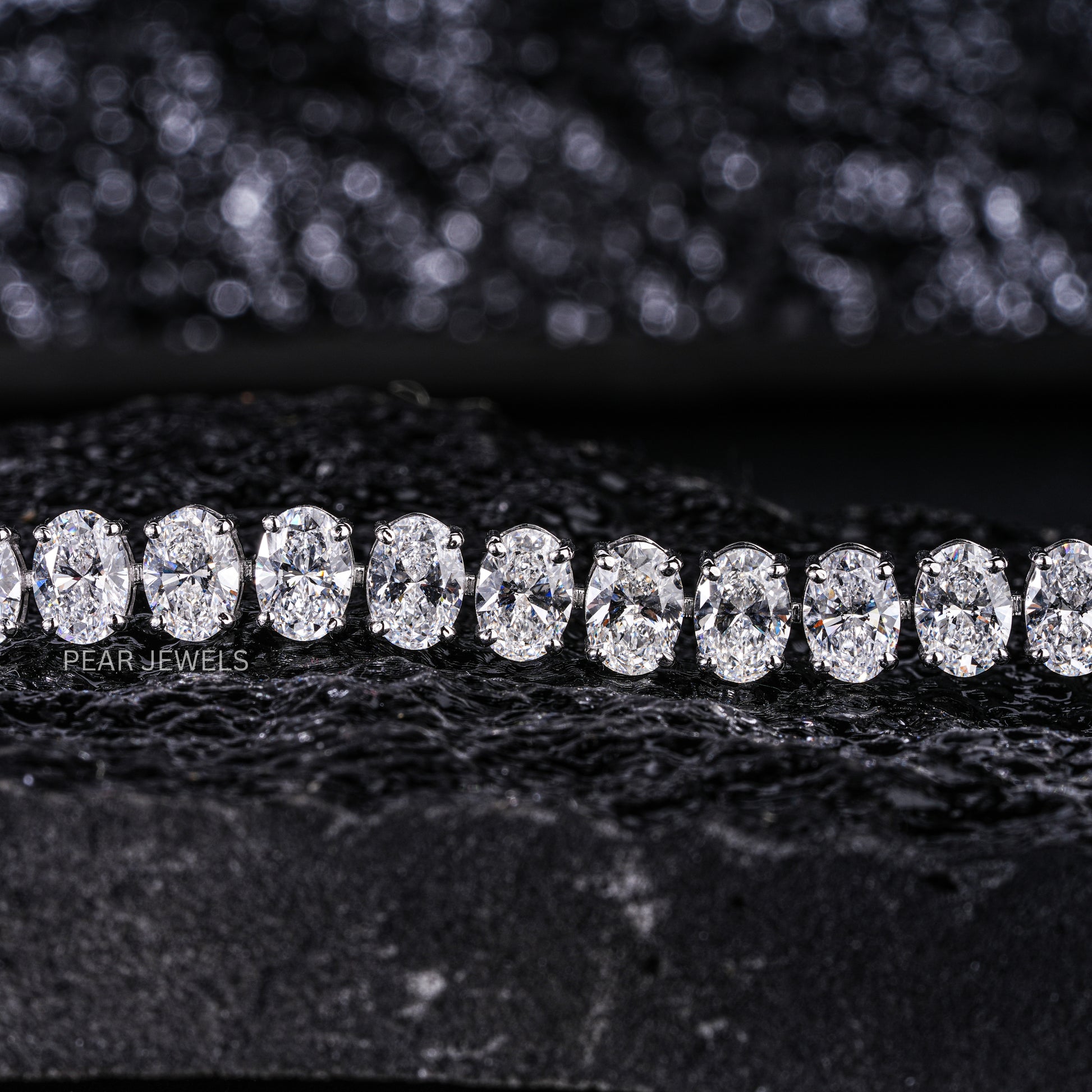Oval 0.7ct each Tennis Labgrown Diamond Bracelet - Pear Jewels