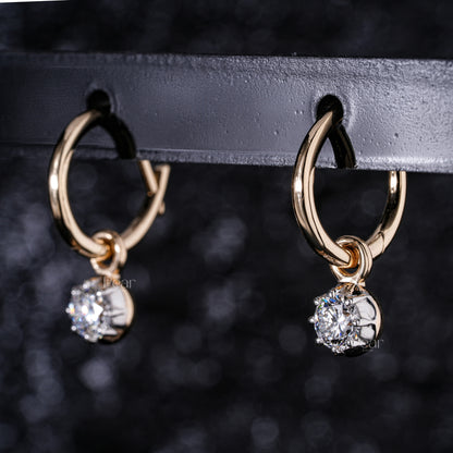 2.00TCW Round Brilliant Lab-Grown Diamond Hoop Earrings