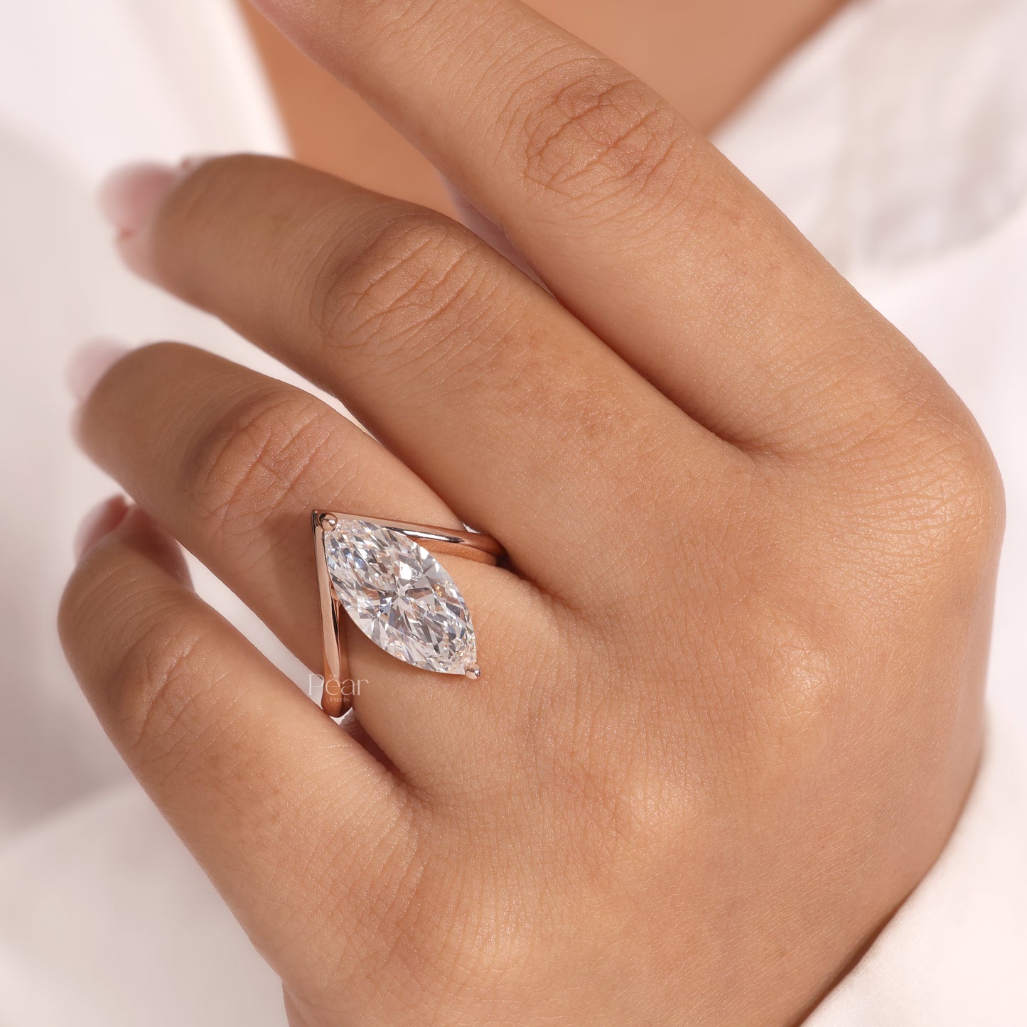 4.00CT Marquise Solitaire Lab-Grown Diamond Engagement Ring