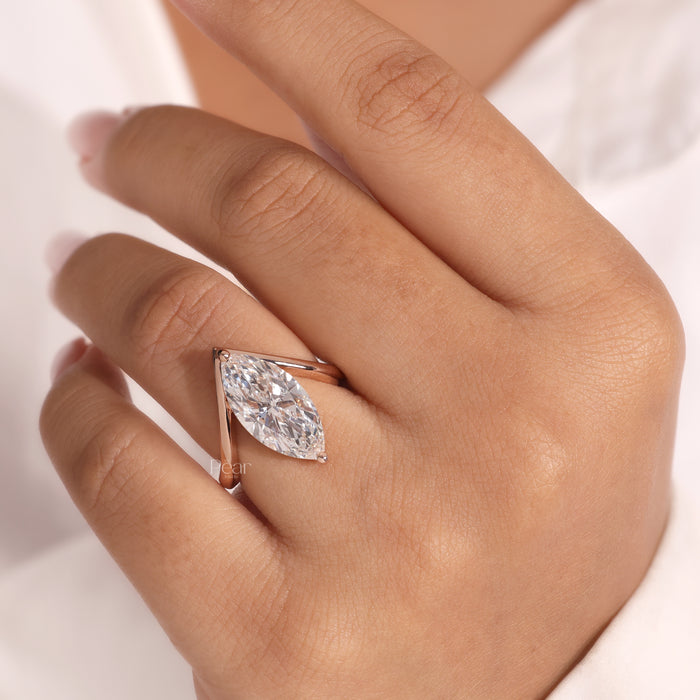 4.00CT Marquise Solitaire Lab-Grown Diamond Engagement Ring
