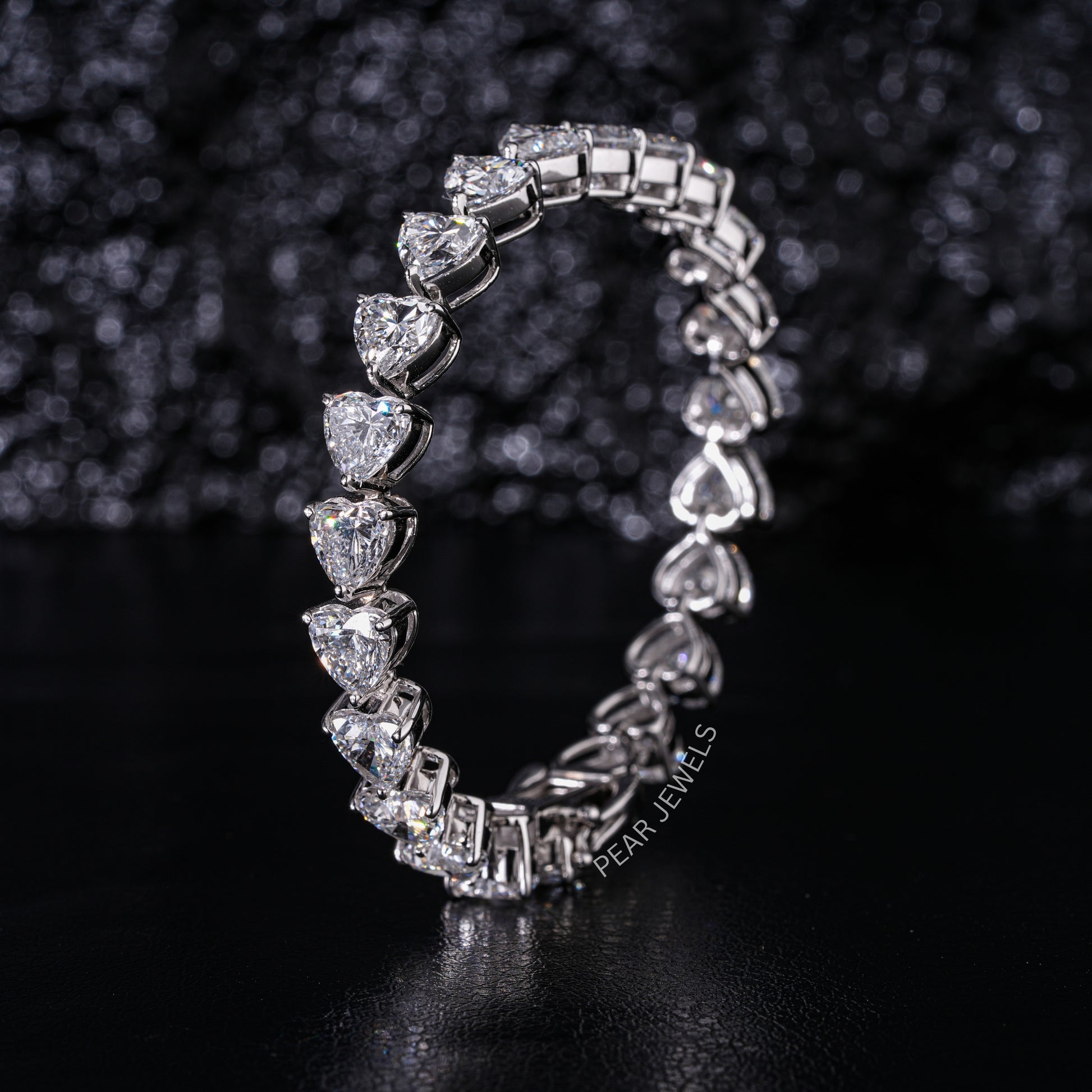 0.8ct Heart Shape Tennis Labgrown Diamond Bracelet - PearJewels Australia