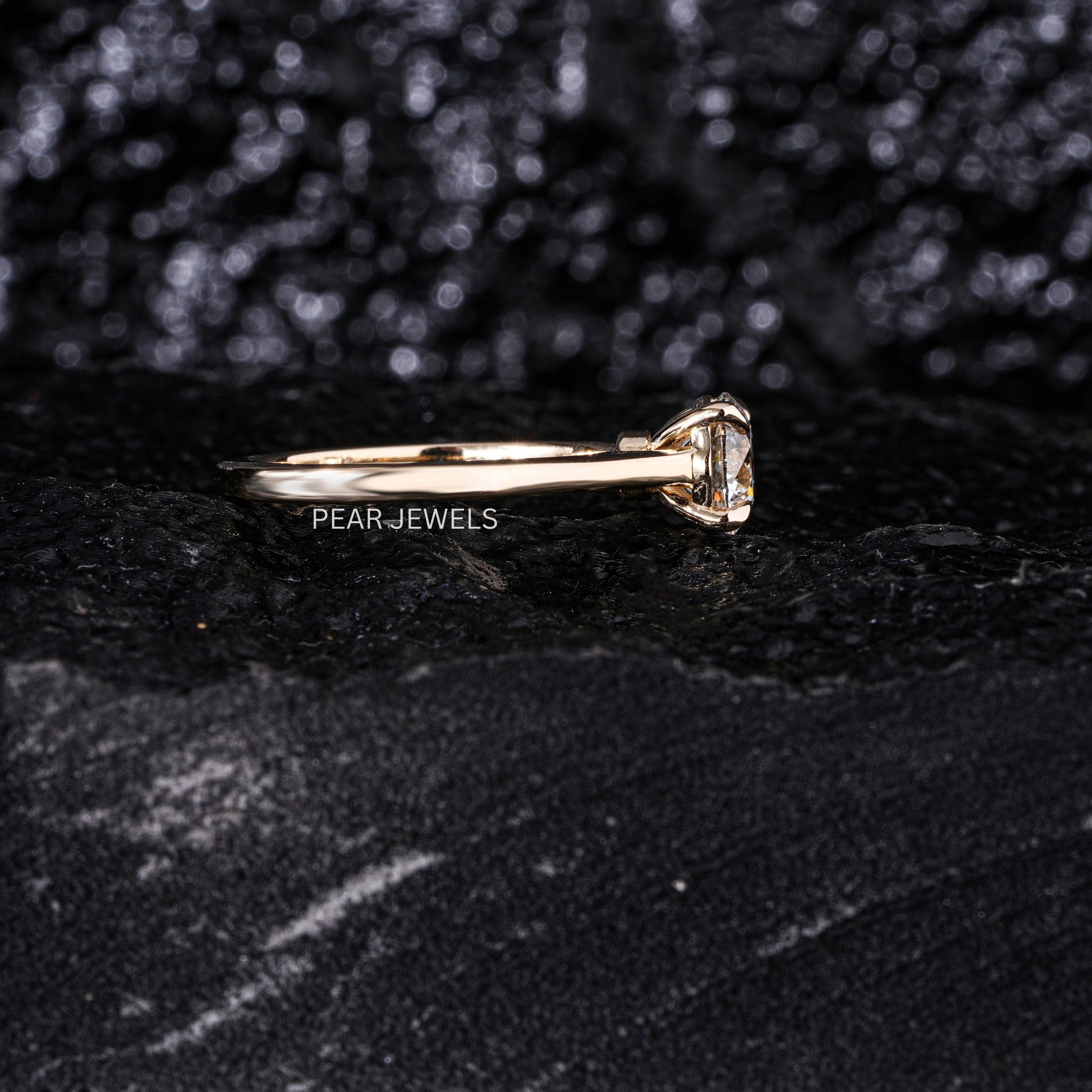 1.2Ct Round Solitaire Labgrown Diamond Engagement Ring - Pear Jewels