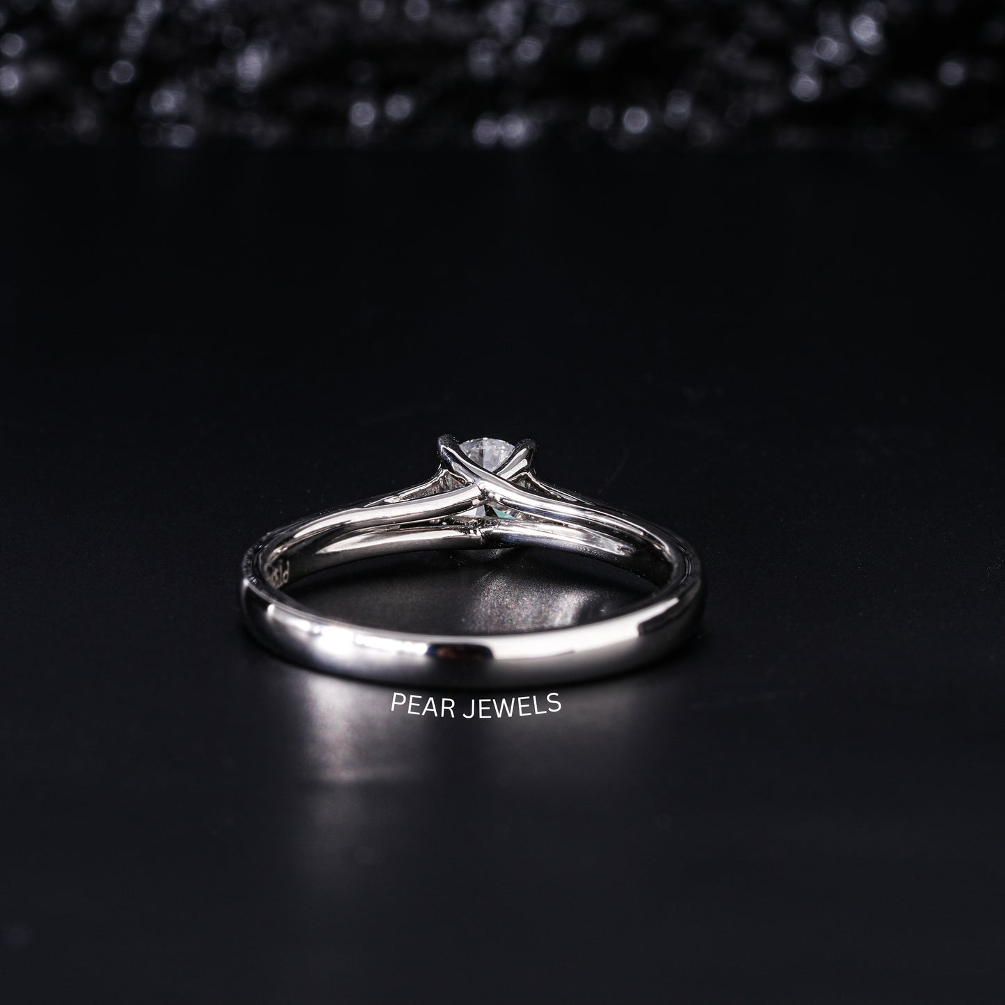 0.5Ct Round Fancy Solitaire Labgrown Diamond Ring - Pear Jewels