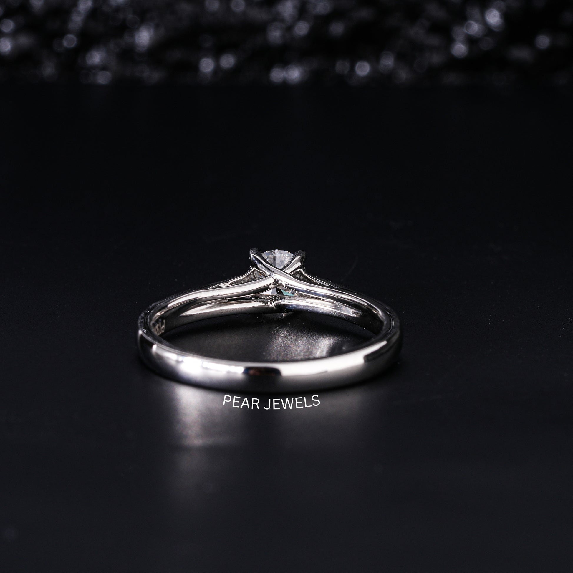 0.5Ct Round Fancy Solitaire Labgrown Diamond Ring - Pear Jewels